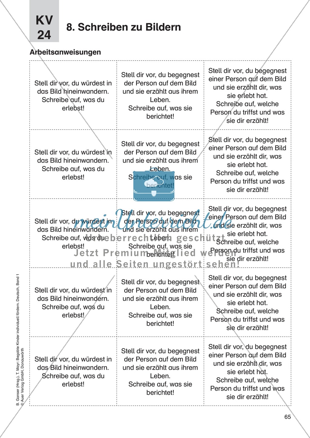 Texte verfassen/Kreatives Schreiben - Schreiben zu Bildern: Erläuterung + Übungen Preview 2