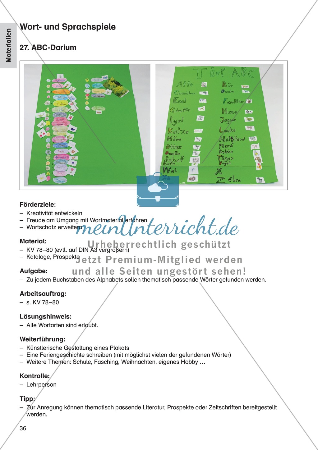 Wort- und Sprachspiele - ABC-Darium: Erläuterung + Übungen + Lösung Preview 1