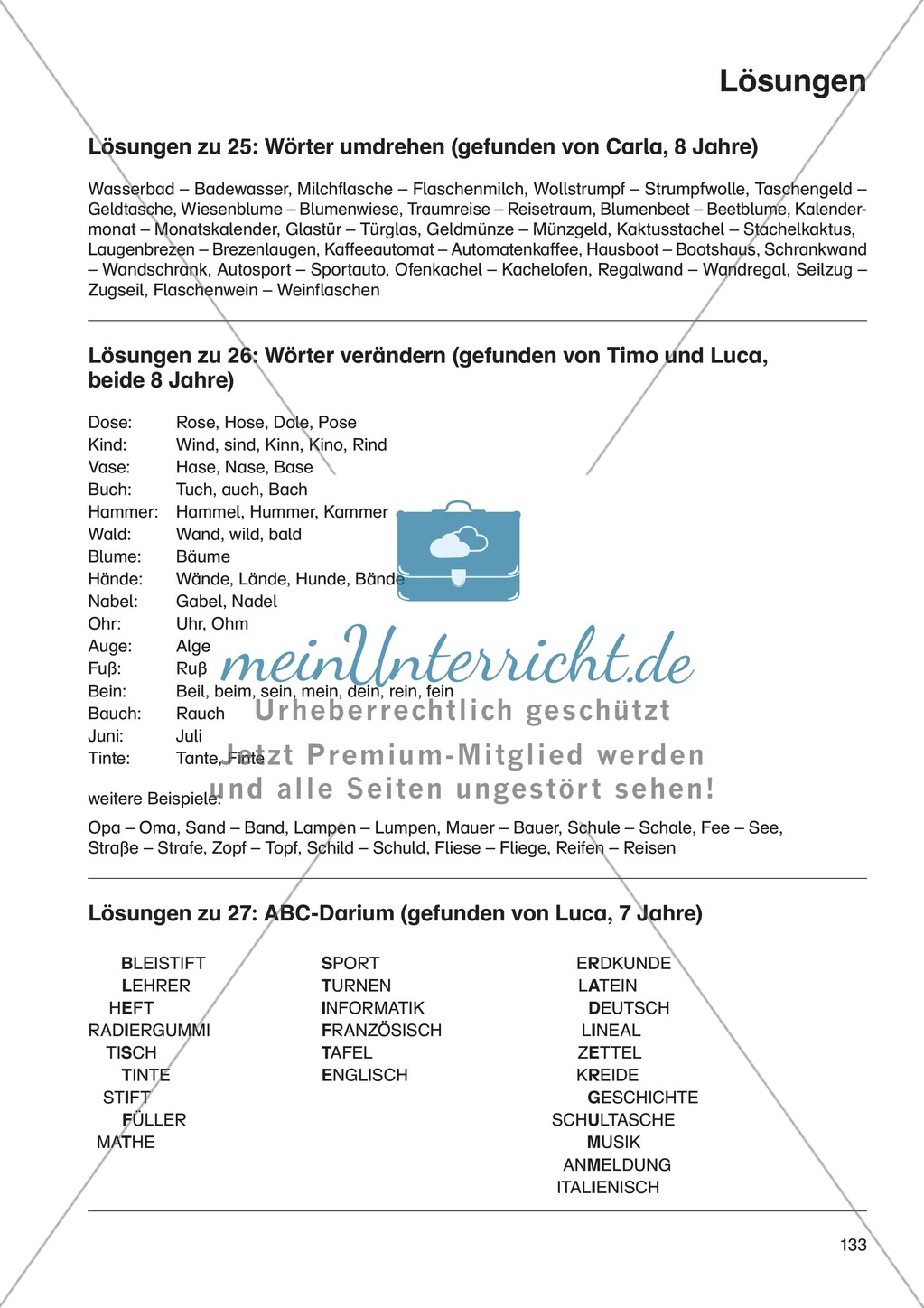 Wort- und Sprachspiele - ABC-Darium: Erläuterung + Übungen + Lösung Preview 5
