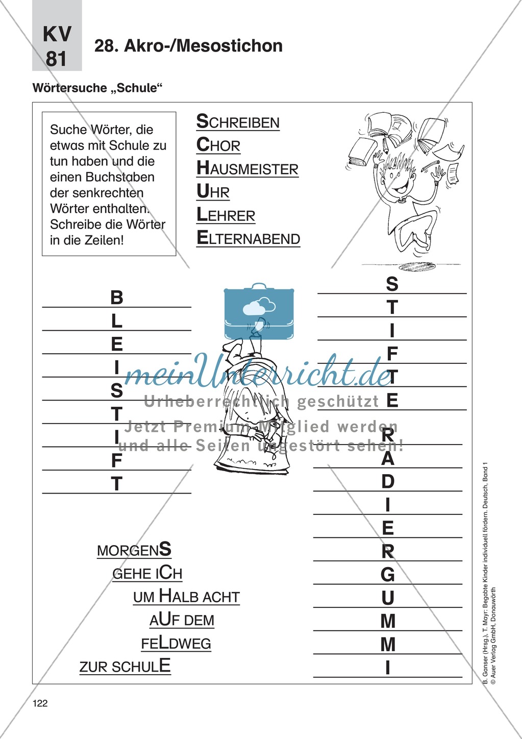 Wort- und Sprachspiele - Akro-/Mesostichon: Erläuterung + Übungen Preview 2