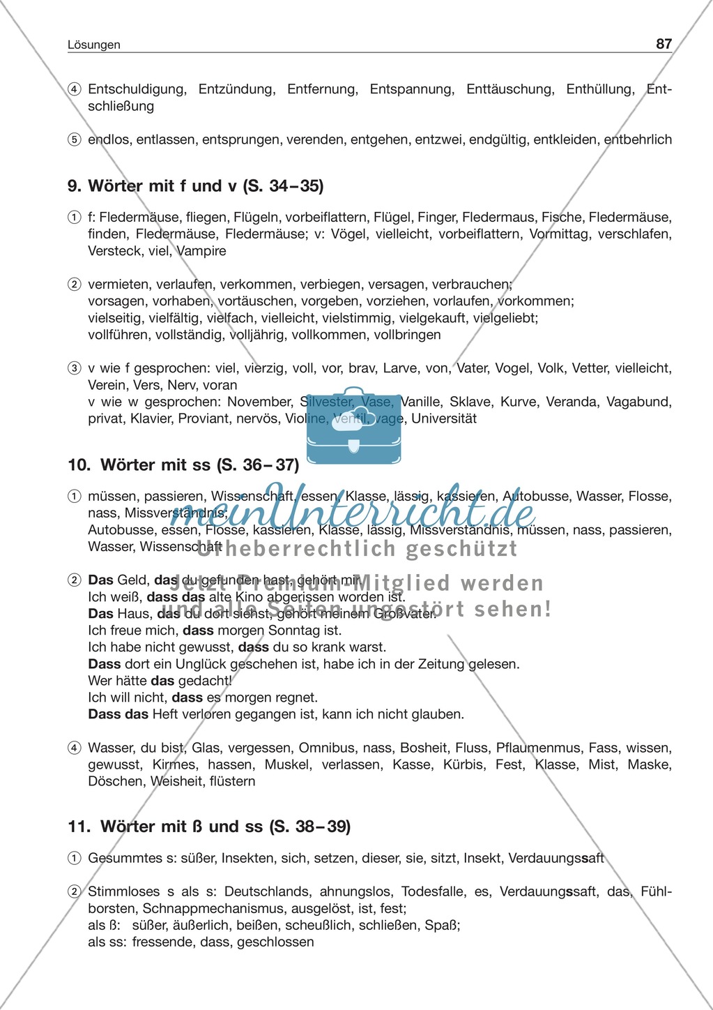 Laut-Buchstaben-Zuordnung: Wörter mit f und v: Arbeitsblatt + Lösung Preview 3