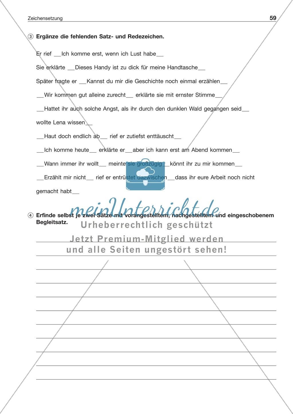 Zeichensetzung bei wörtlicher Rede: Arbeitsblatt + Lösung Preview 2