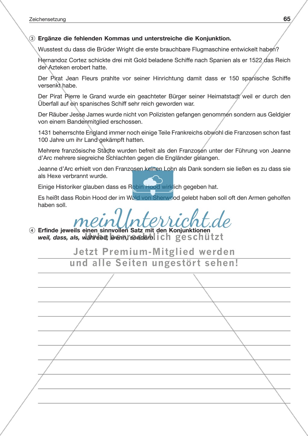 Kommasetzung: Arbeitsblätter + Lösungen Preview 6