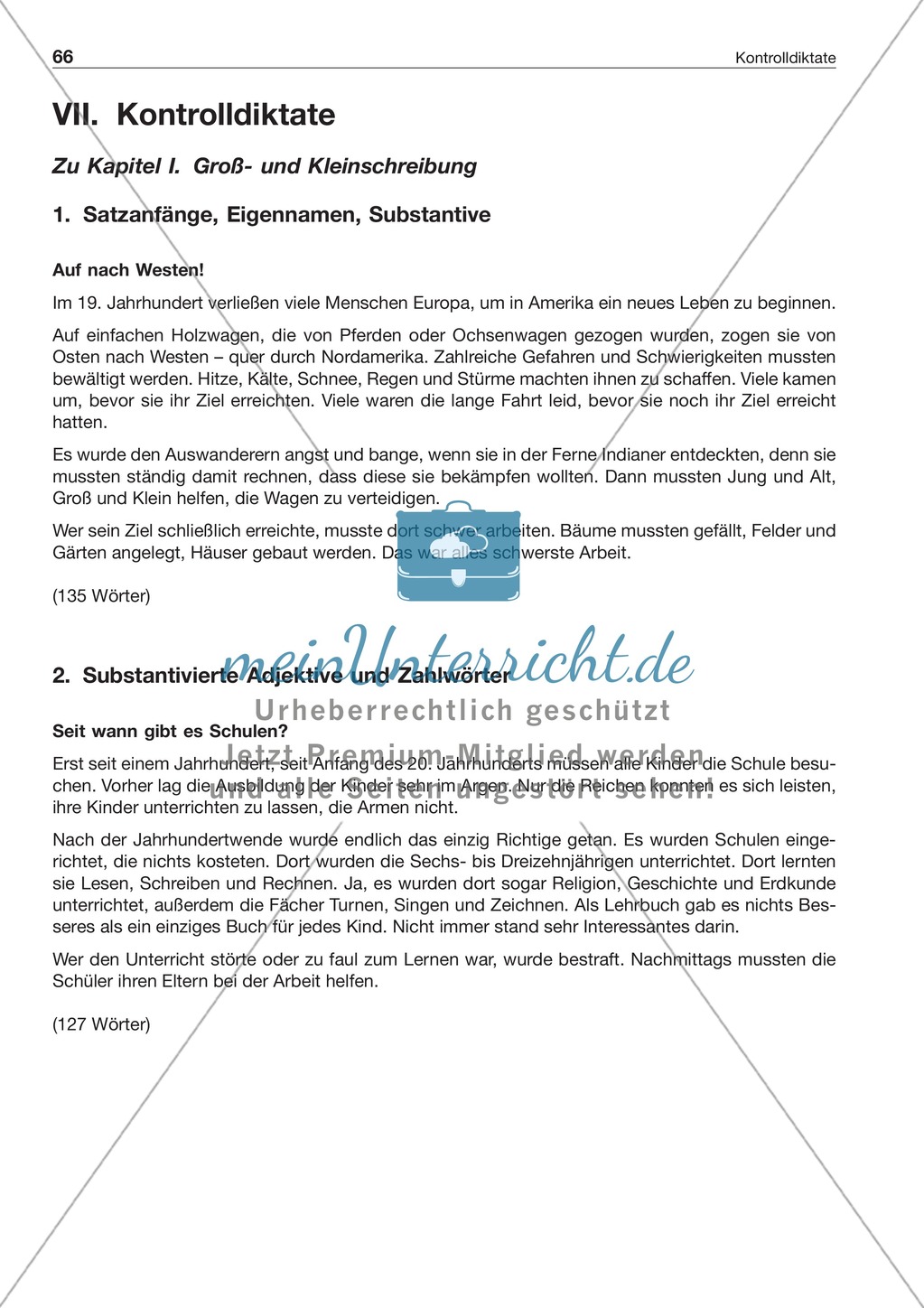 Groß- und Kleinschreibung: Kontrolldiktate Preview 1