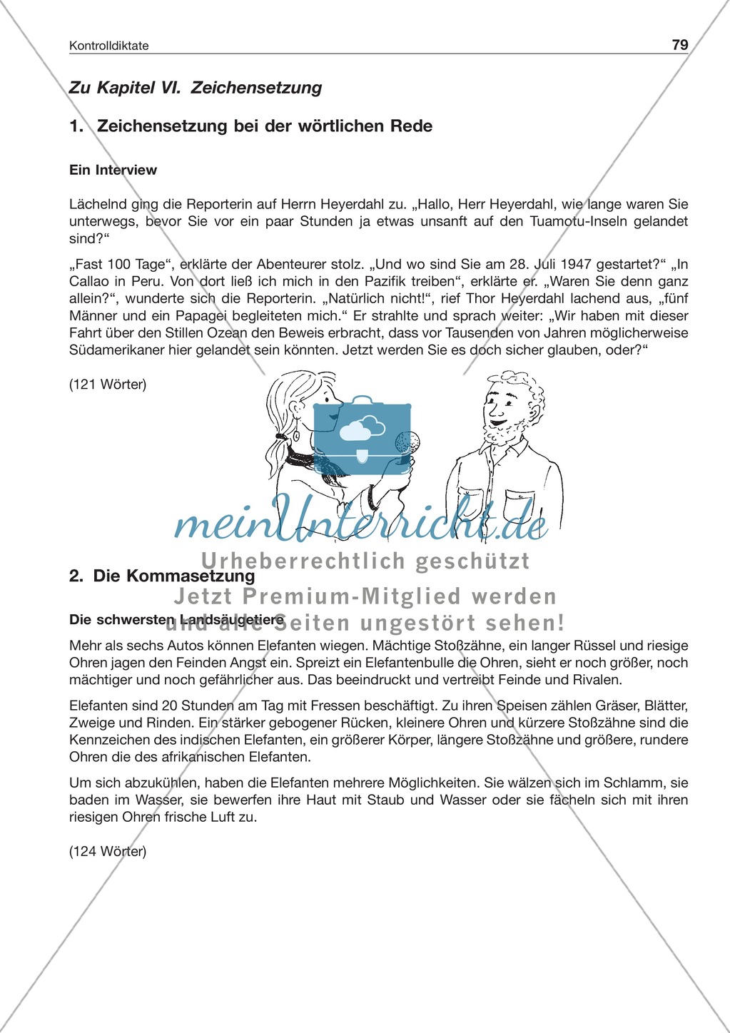 Zeichensetzung: Kontrolldiktate Preview 1