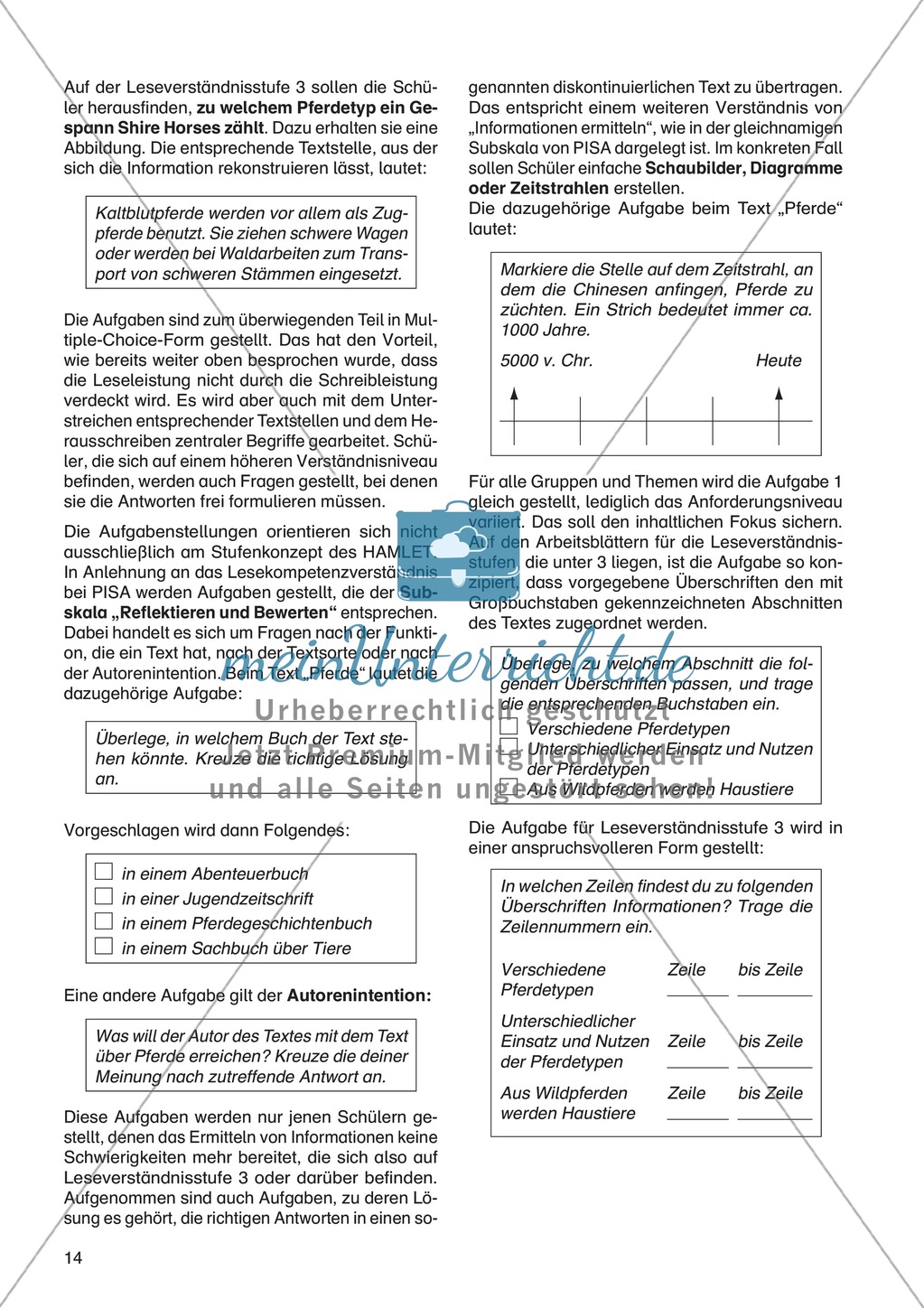 Lesekompetenz - Methodisch-didaktische Überlegungen: Informationstext ...