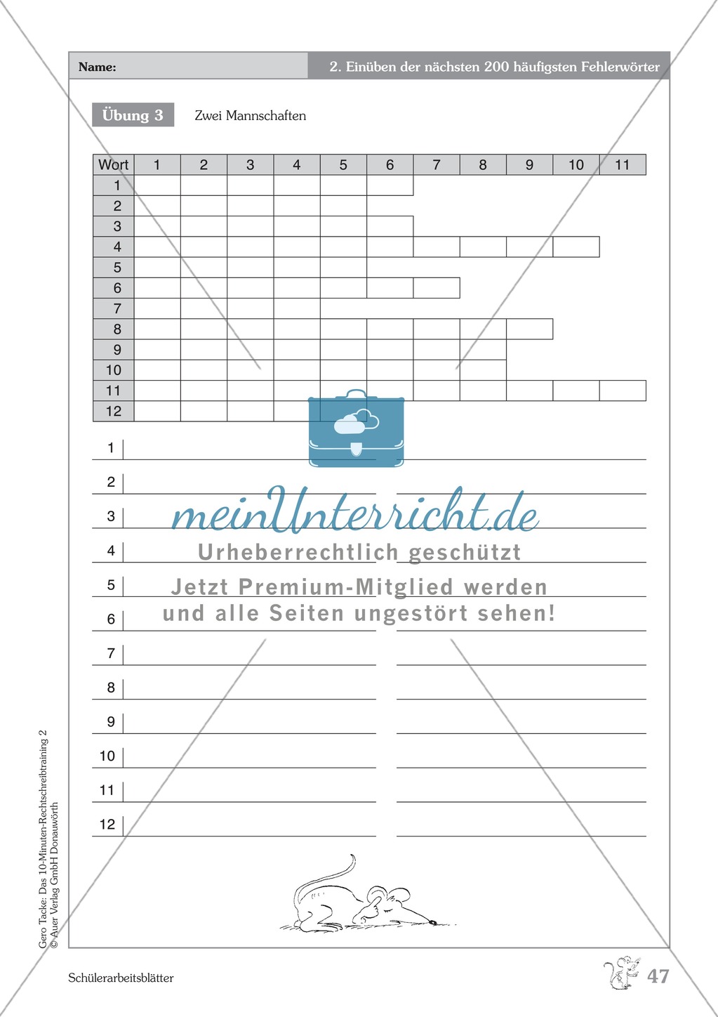 Einüben der 200 häufigsten Fehlerwörter - Wort 189-200: Arbeitsblätter + Erläuterung Preview 3