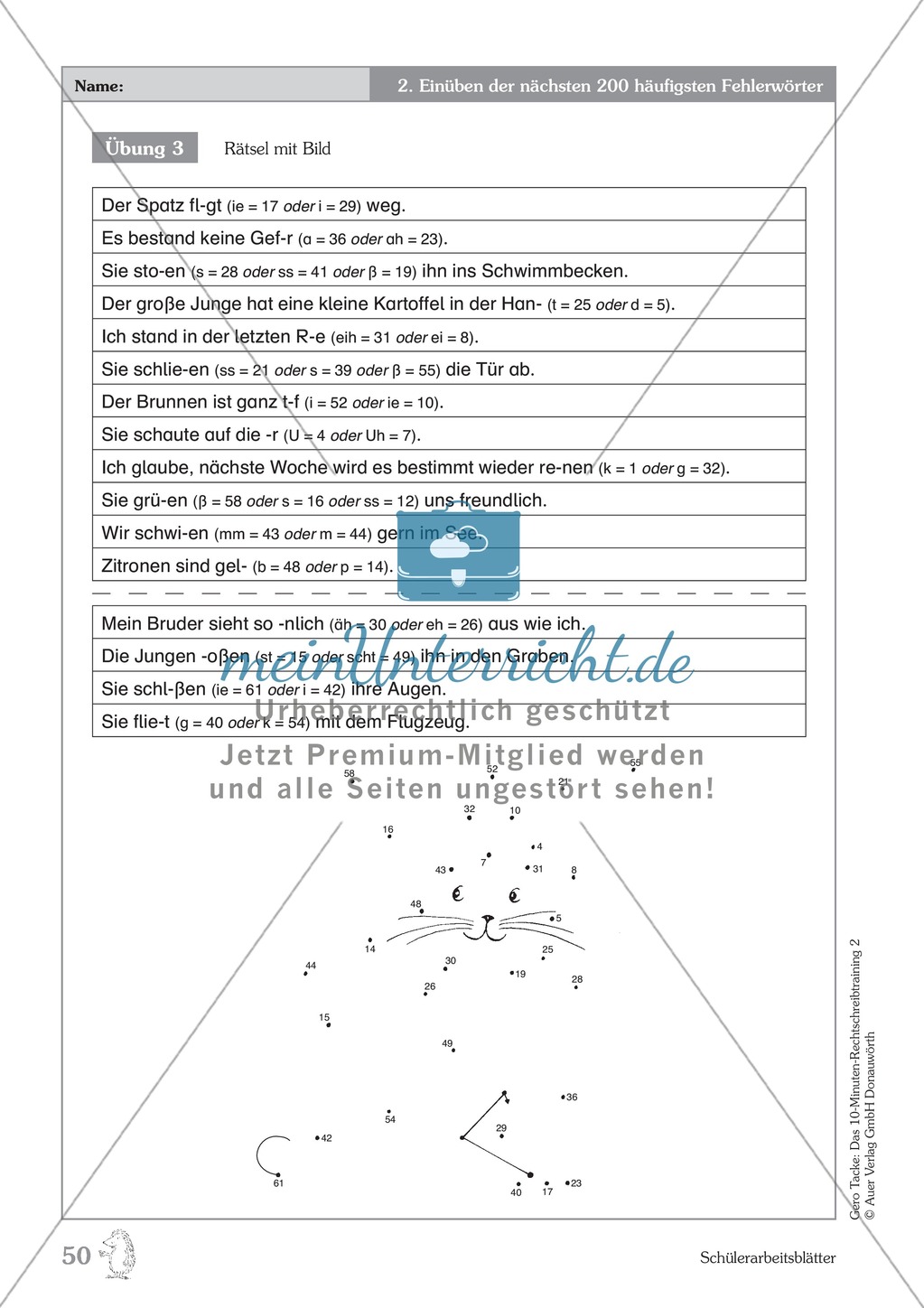Einüben der 200 häufigsten Fehlerwörter - Wort 201-213: Arbeitsblätter + Erläuterung Preview 3