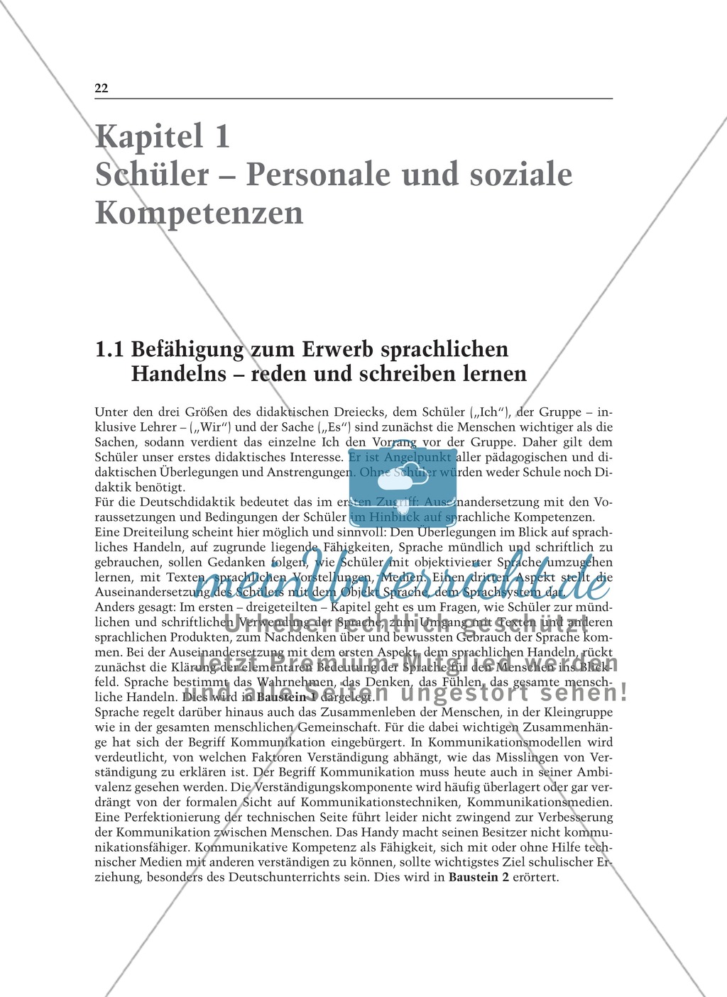 Befähigung zum Erwerb sprachlichen Handelns - reden und schreiben lernen: Informationstext für Lehrer Preview 1