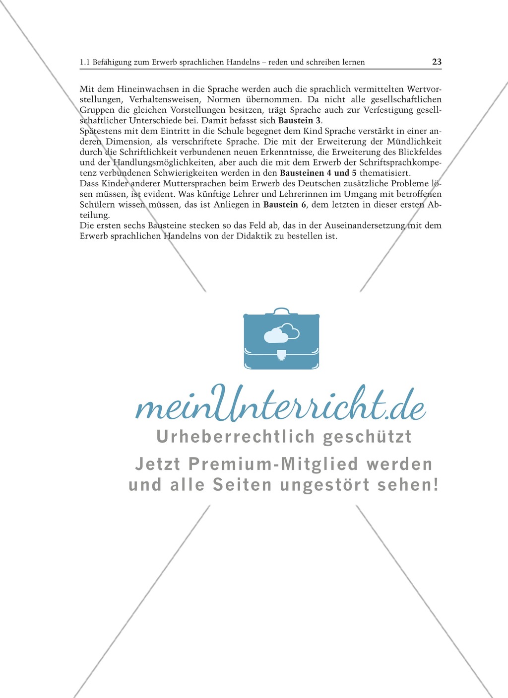 Befähigung zum Erwerb sprachlichen Handelns - reden und schreiben lernen: Informationstext für Lehrer Preview 2