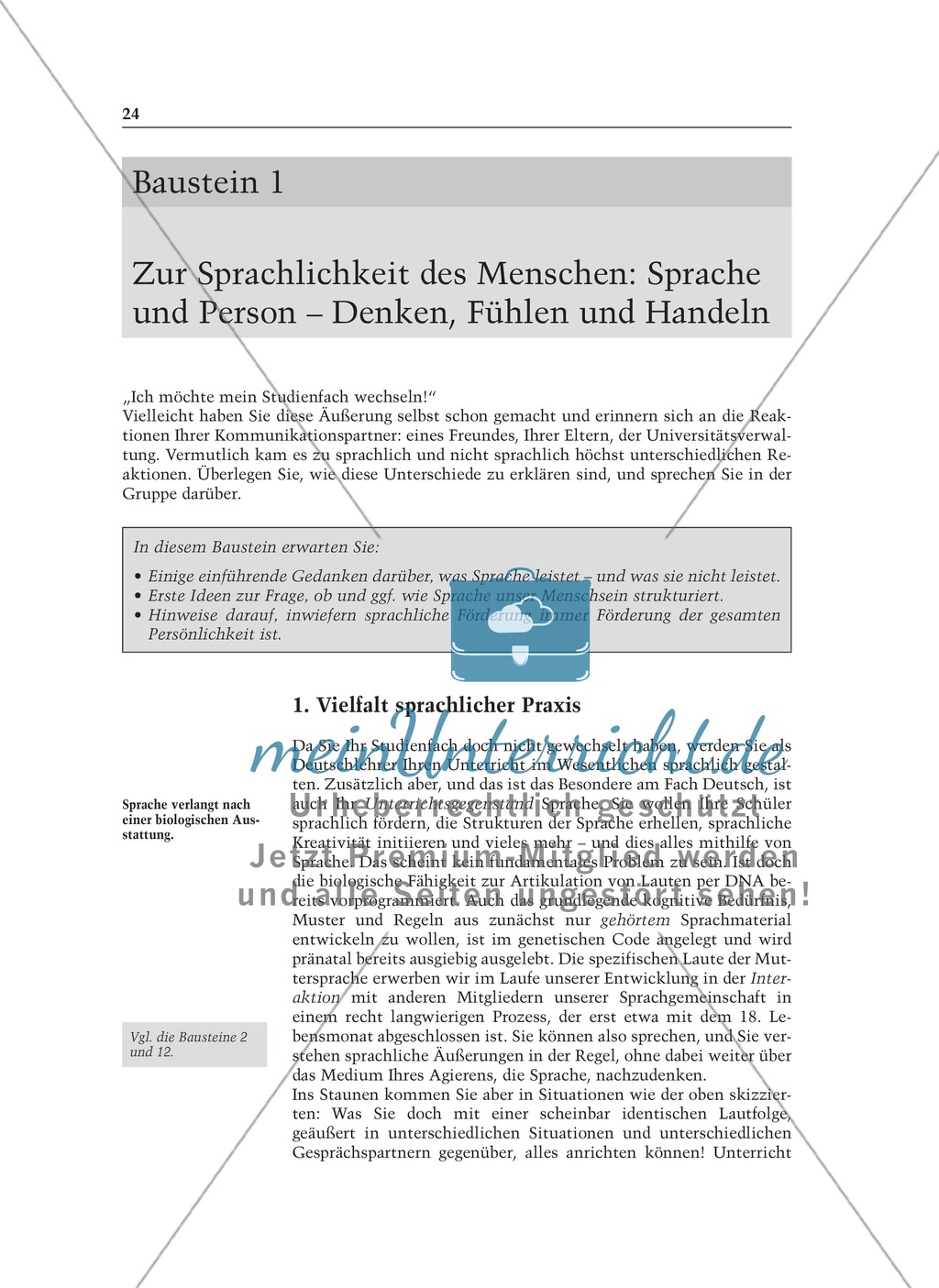 Zur Sprachlichkeit des Menschen: Informationstext für Lehrer Preview 1