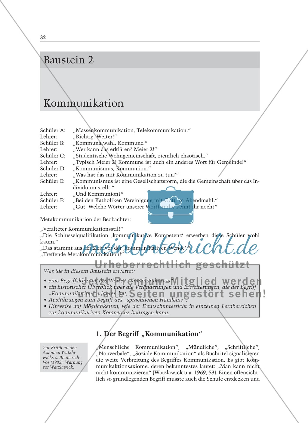 Kommunikation: Informationstext für Lehrer Preview 1