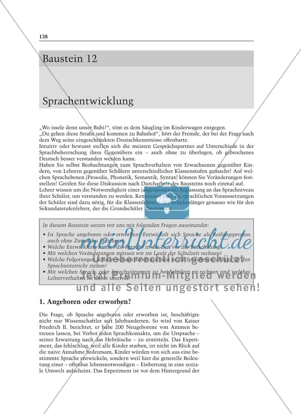 Sprachentwicklung: Informationstext für Lehrer Preview 1