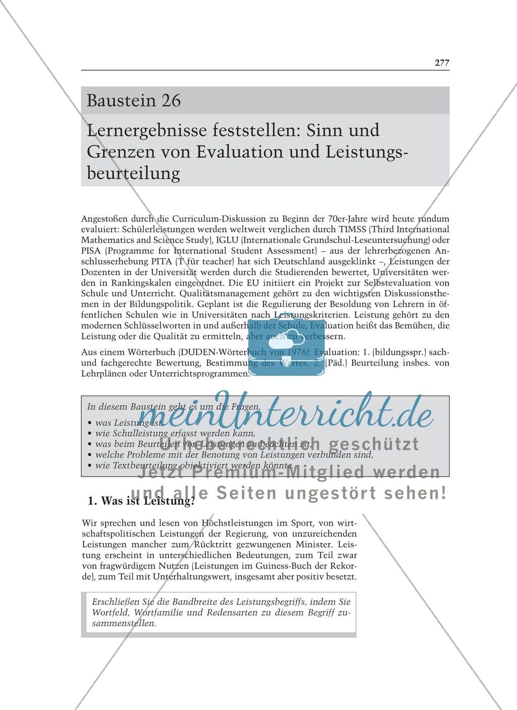 Lernergebnisse feststellen: Sinn und Grenzen von Evaluation und Leistungsbeurteilung: Informationstext für Lehrer Preview 1