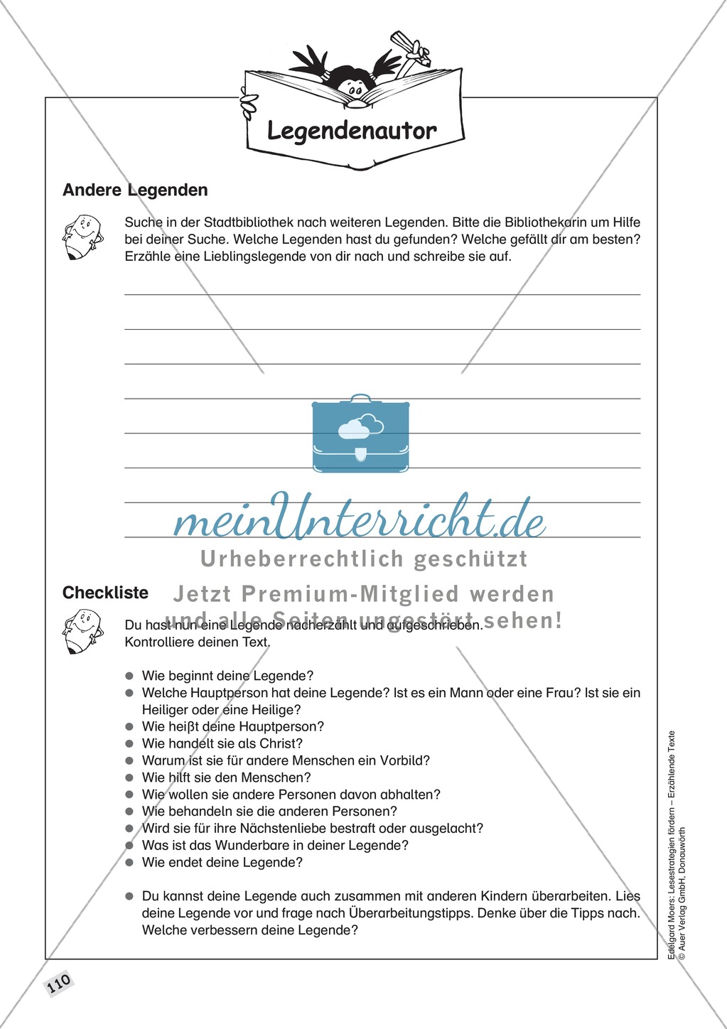 Merkmale einer Legende: Lesetext + Aufgaben Preview 1