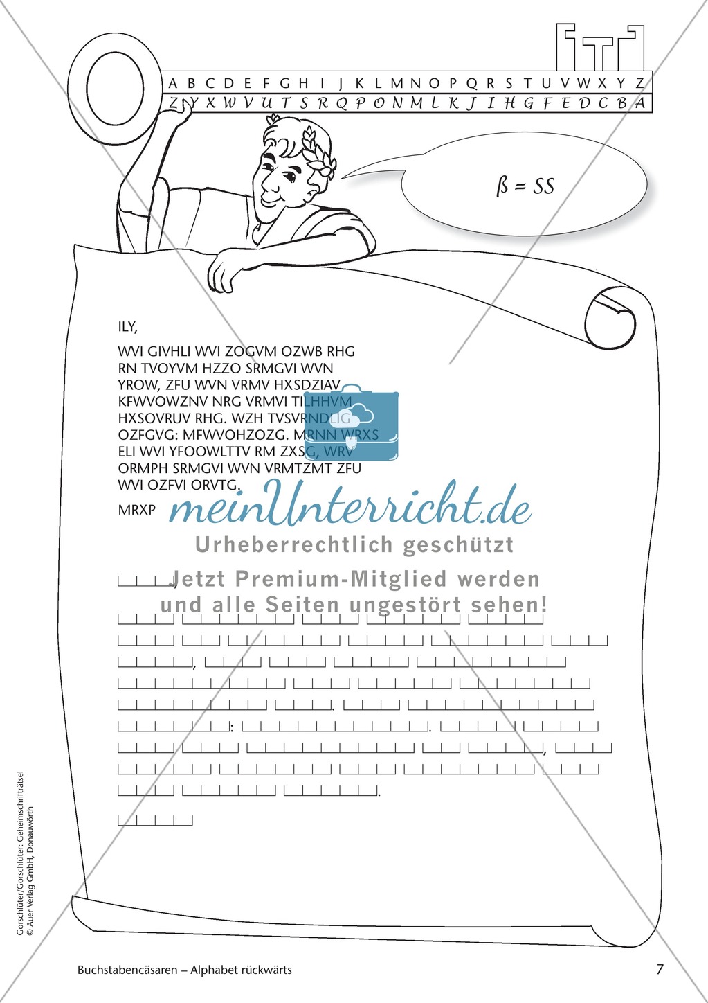 Geheimschrift Alphabet rückwärts: Übungen Preview 1