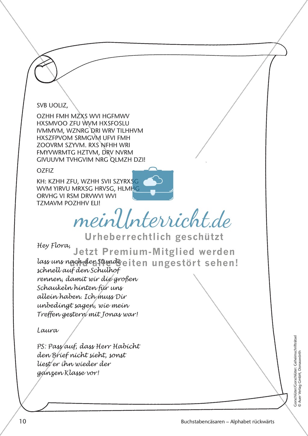 Geheimschrift Alphabet rückwärts: Übungen Preview 4