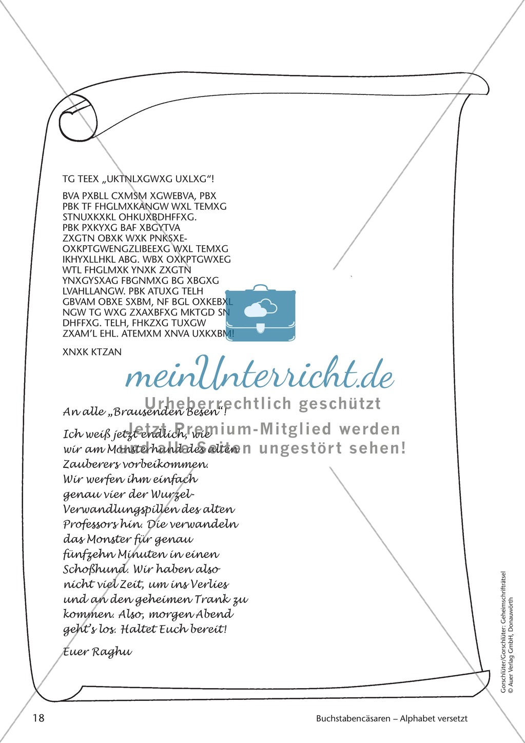 Geheimschrift Alphabet versetzt: Übungen Preview 4