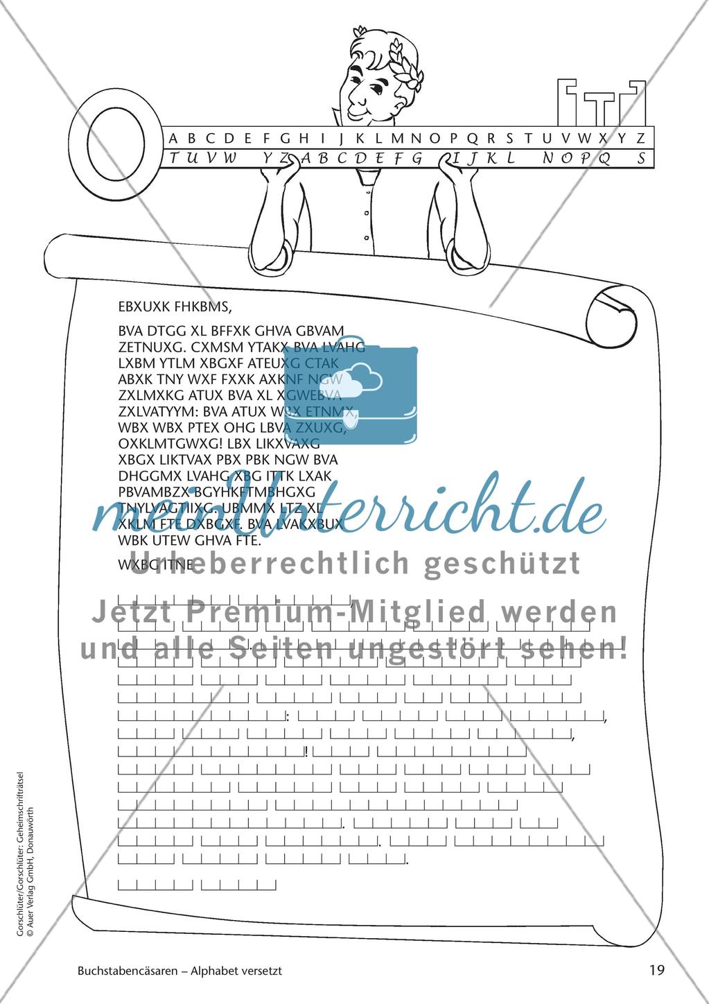 Geheimschrift Alphabet versetzt: Übungen Preview 5