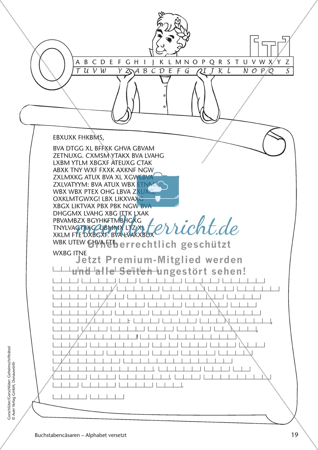 Geheimschrift Alphabet versetzt: Übungen Preview 5
