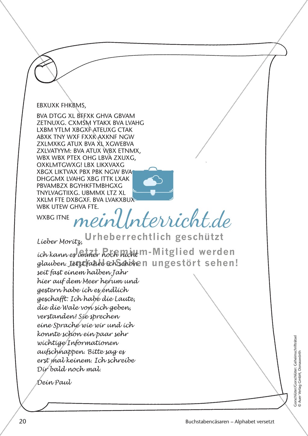 Geheimschrift Alphabet versetzt: Übungen Preview 6