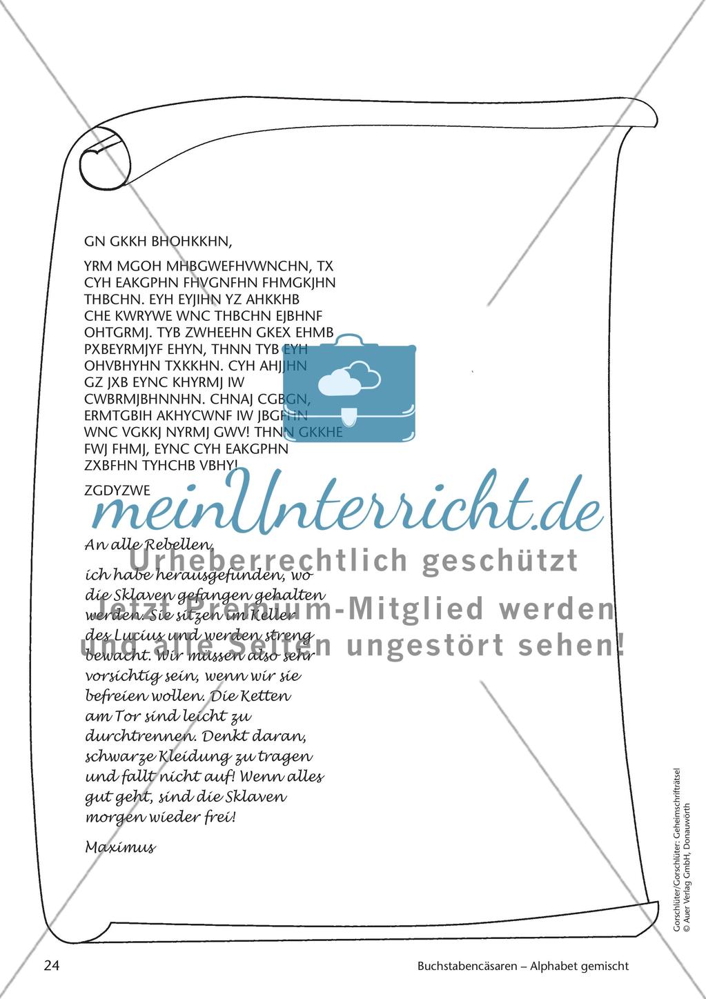 Geheimschrift Alphabet gemischt: Übungen Preview 2