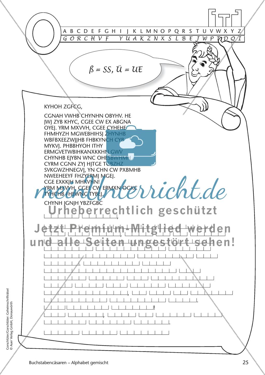 Geheimschrift Alphabet gemischt: Übungen Preview 3
