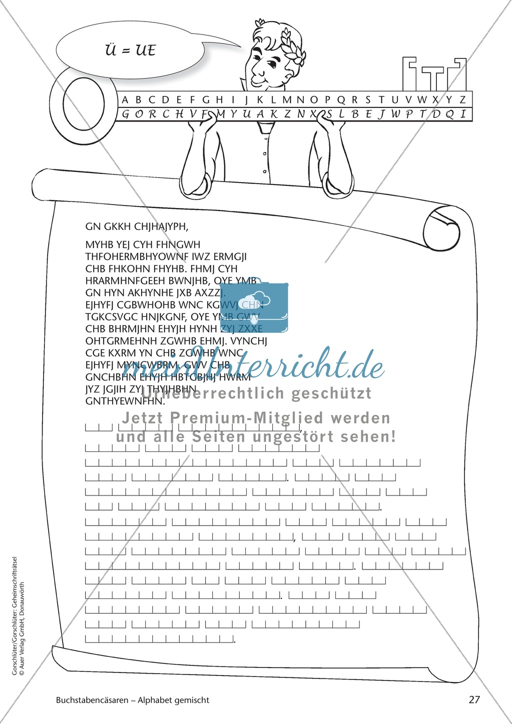 Geheimschrift Alphabet gemischt: Übungen Preview 5