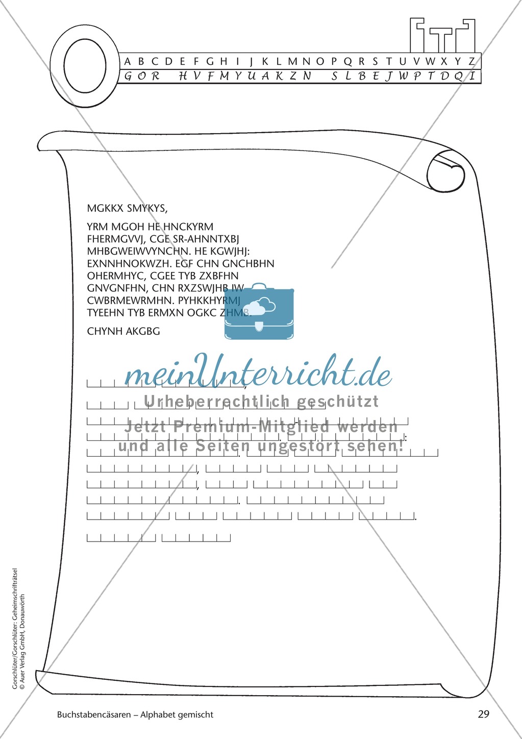 Geheimschrift Alphabet gemischt: Übungen Preview 7