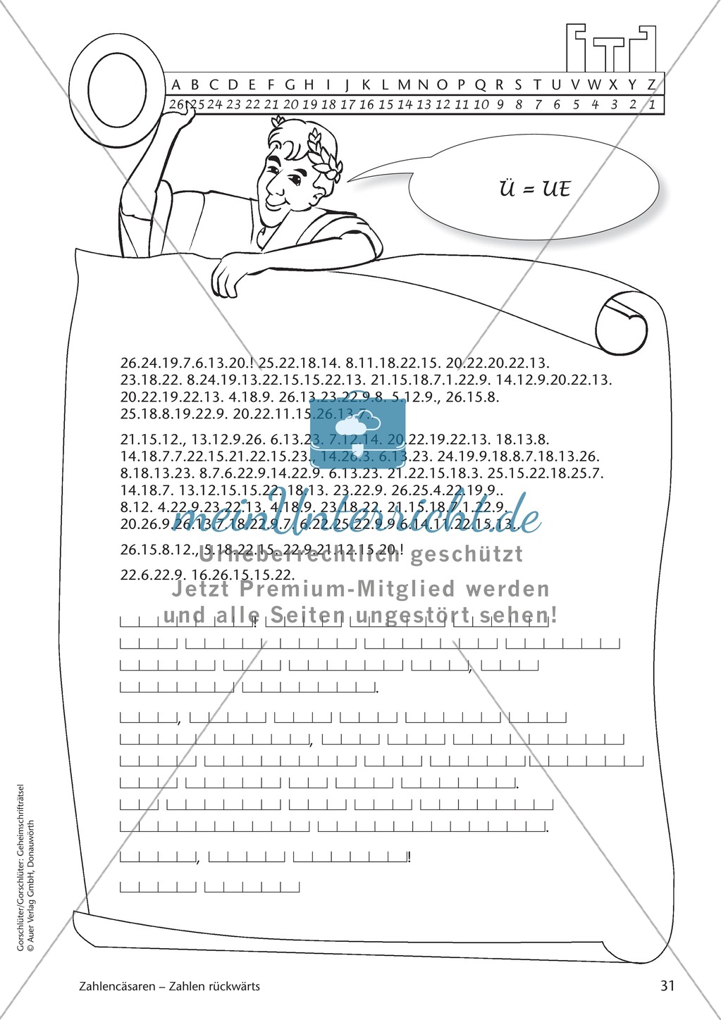 Geheimschrift Zahlen rückwärts: Übungen Preview 1