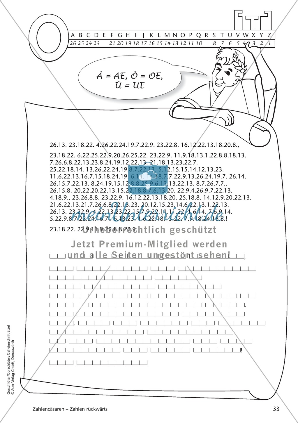 Geheimschrift Zahlen rückwärts: Übungen Preview 3