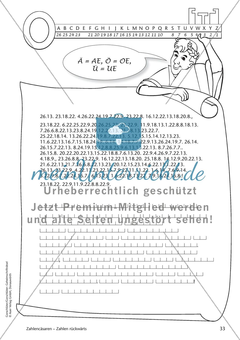 Geheimschrift Zahlen rückwärts: Übungen Preview 3