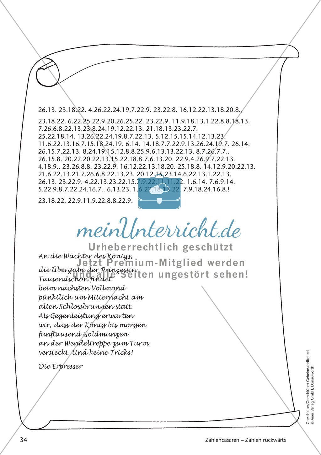 Geheimschrift Zahlen rückwärts: Übungen Preview 4
