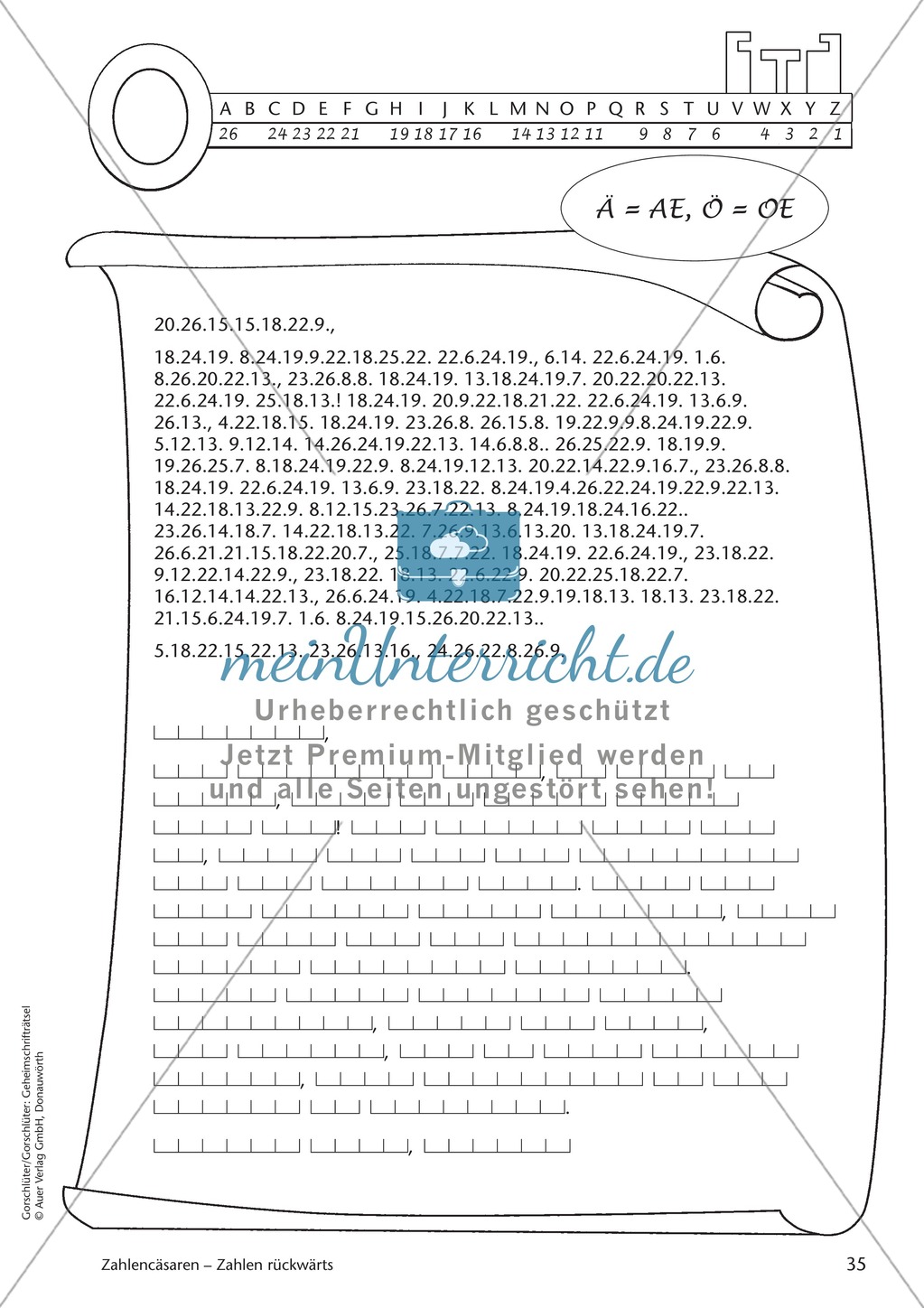 Geheimschrift Zahlen rückwärts: Übungen Preview 5