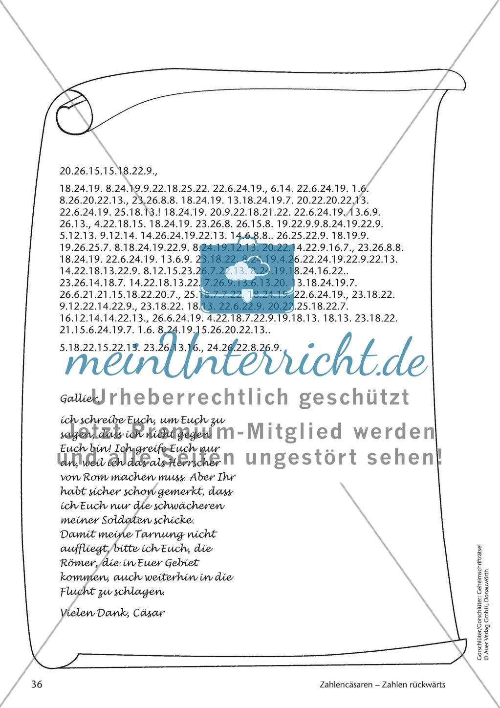 Geheimschrift Zahlen rückwärts: Übungen Preview 6