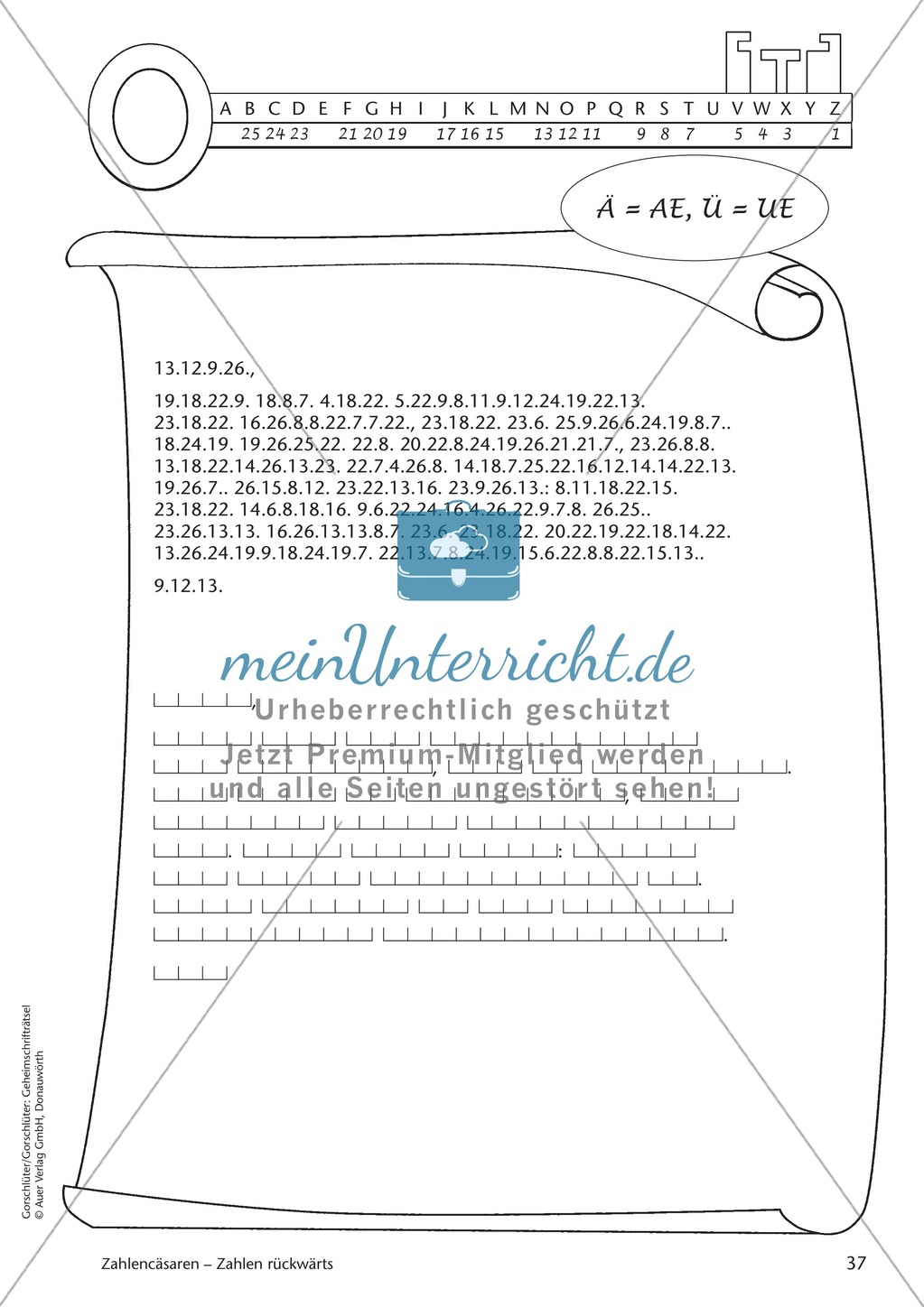 Geheimschrift Zahlen rückwärts: Übungen Preview 7
