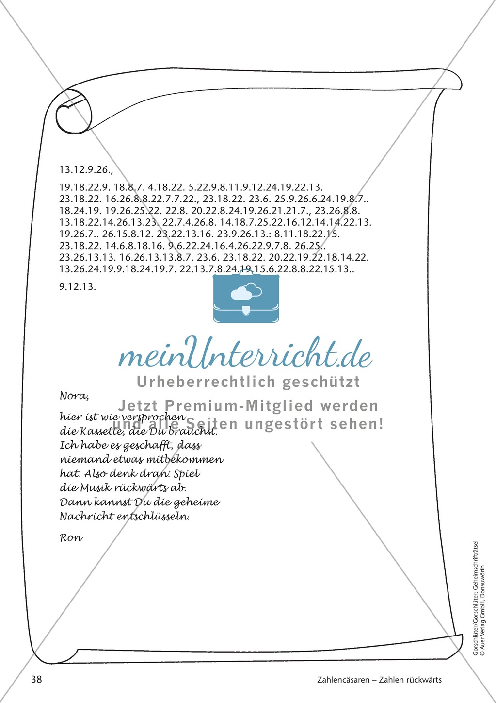 Geheimschrift Zahlen rückwärts: Übungen Preview 8