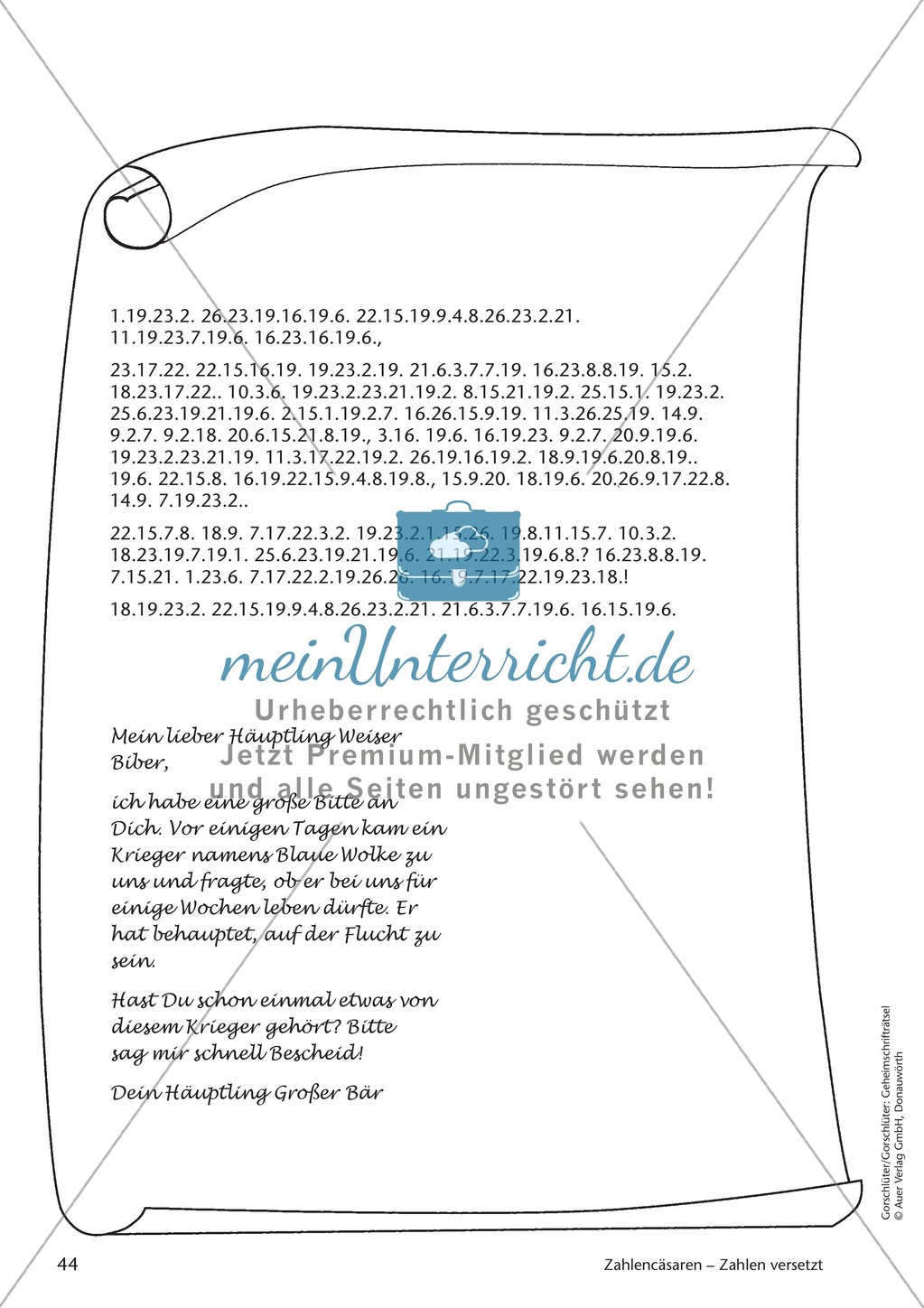 Geheimschrift Zahlen versetzt: Übungen Preview 6