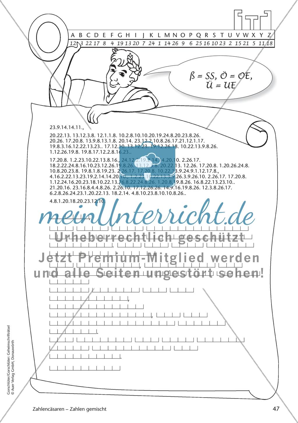 Geheimschrift Zahlen gemischt: Übungen Preview 1