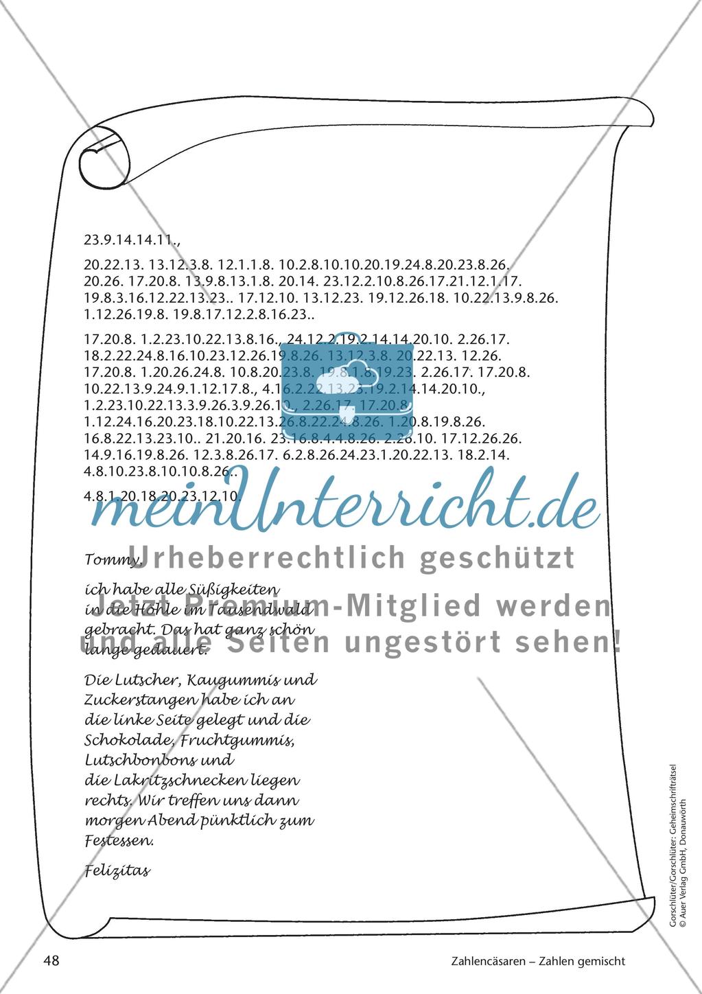 Geheimschrift Zahlen gemischt: Übungen Preview 2