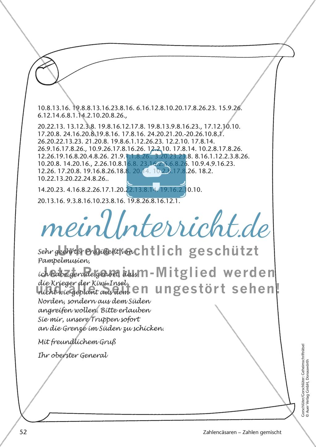 Geheimschrift Zahlen gemischt: Übungen Preview 6