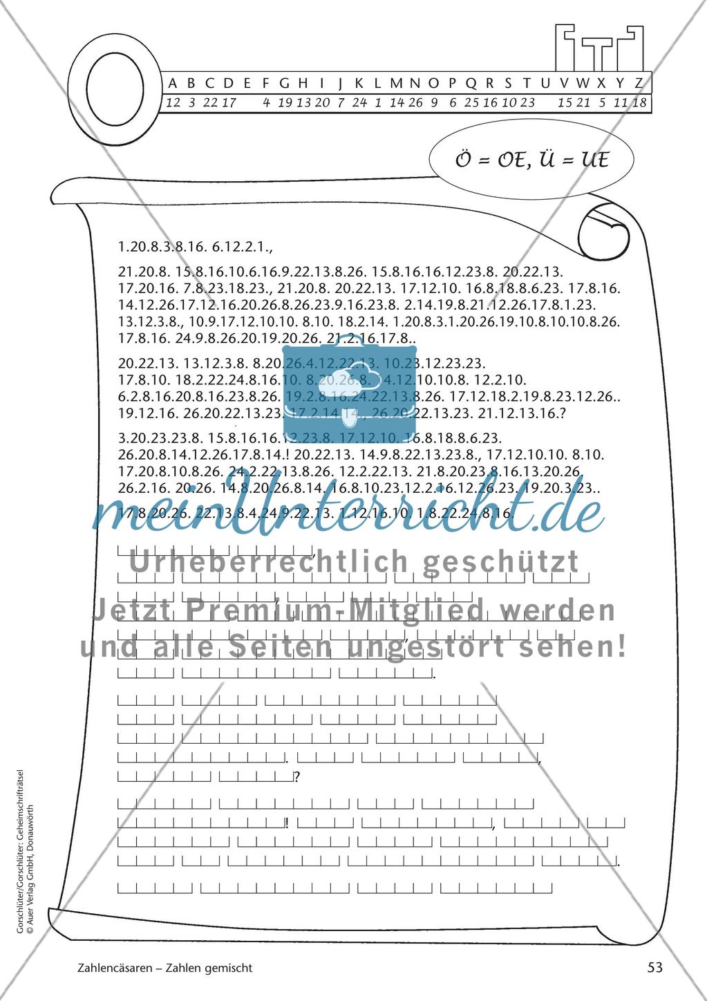 Geheimschrift Zahlen gemischt: Übungen Preview 7