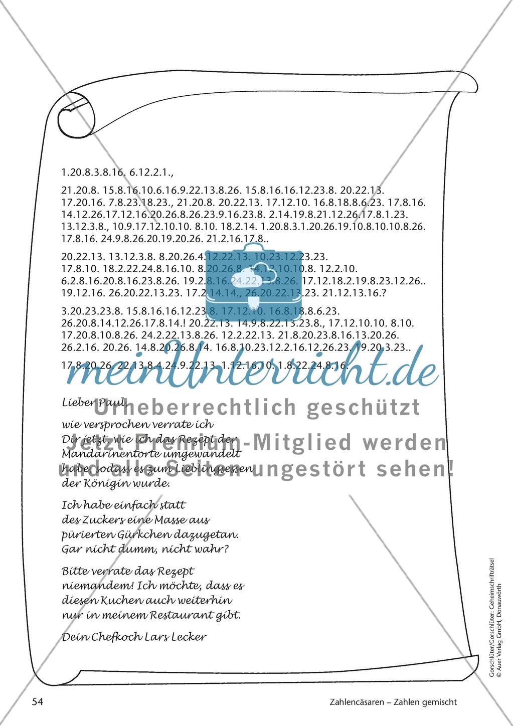 Geheimschrift Zahlen gemischt: Übungen Preview 8