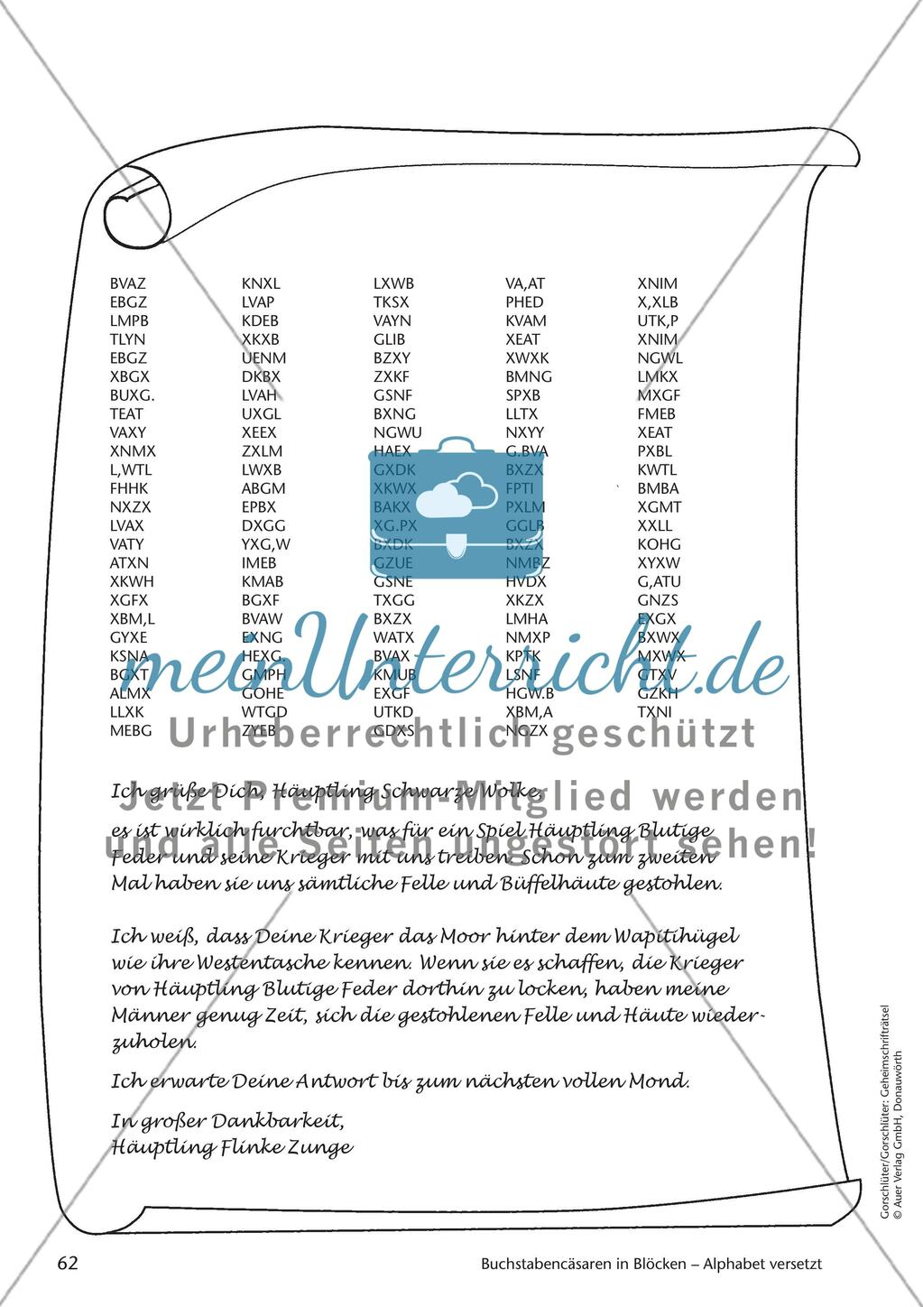 Geheimschrift in Blöcken Alphabet versetzt: Übungen Preview 2