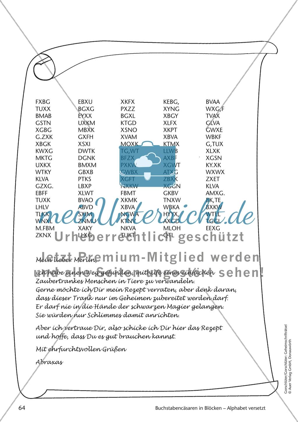 Geheimschrift in Blöcken Alphabet versetzt: Übungen Preview 4