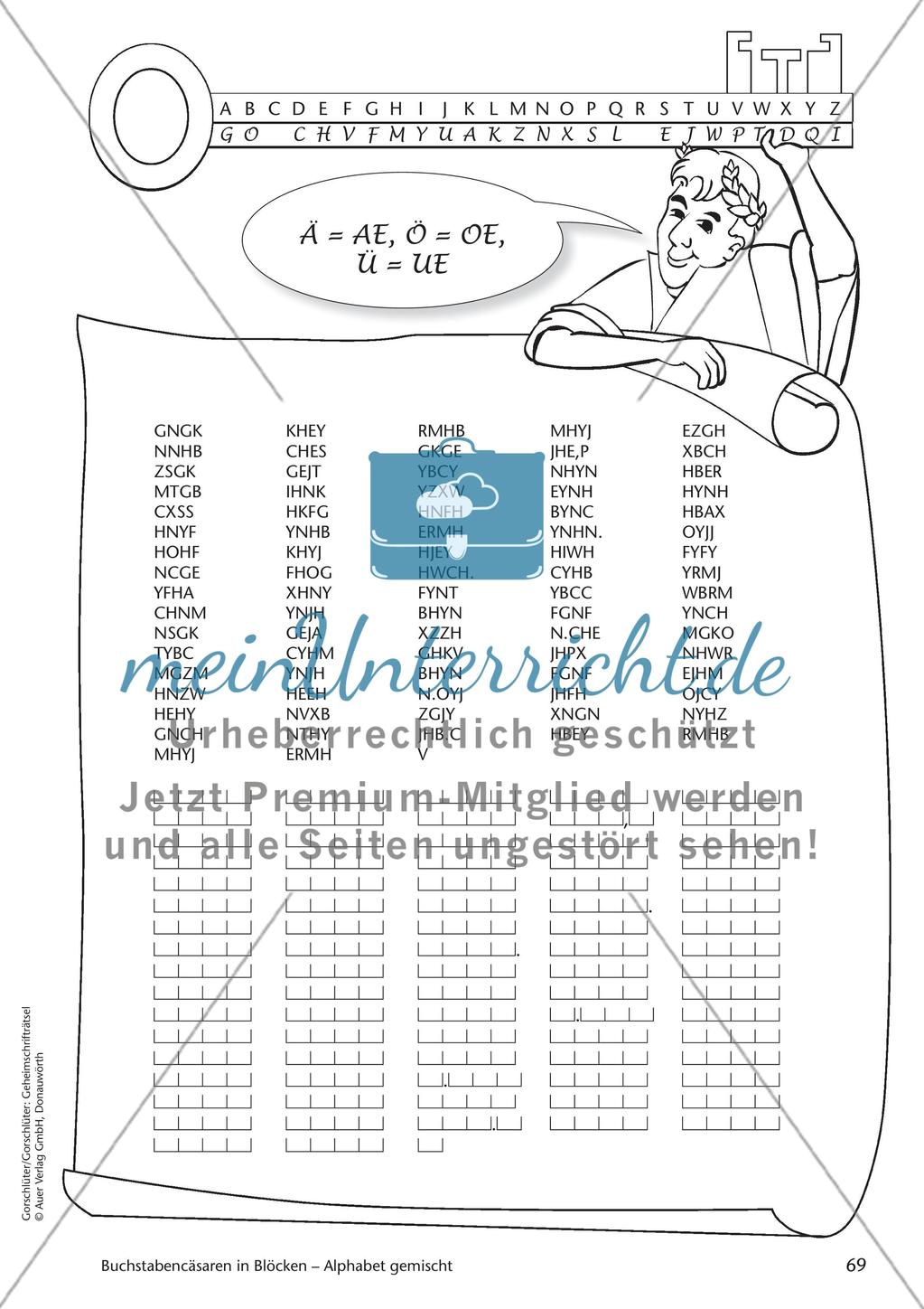 Geheimschrift in Blöcken Alphabet gemischt: Übungen Preview 3