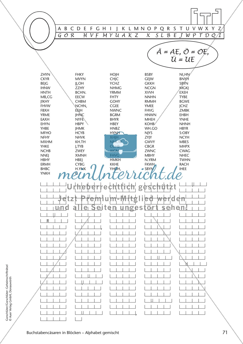 Geheimschrift in Blöcken Alphabet gemischt: Übungen Preview 5