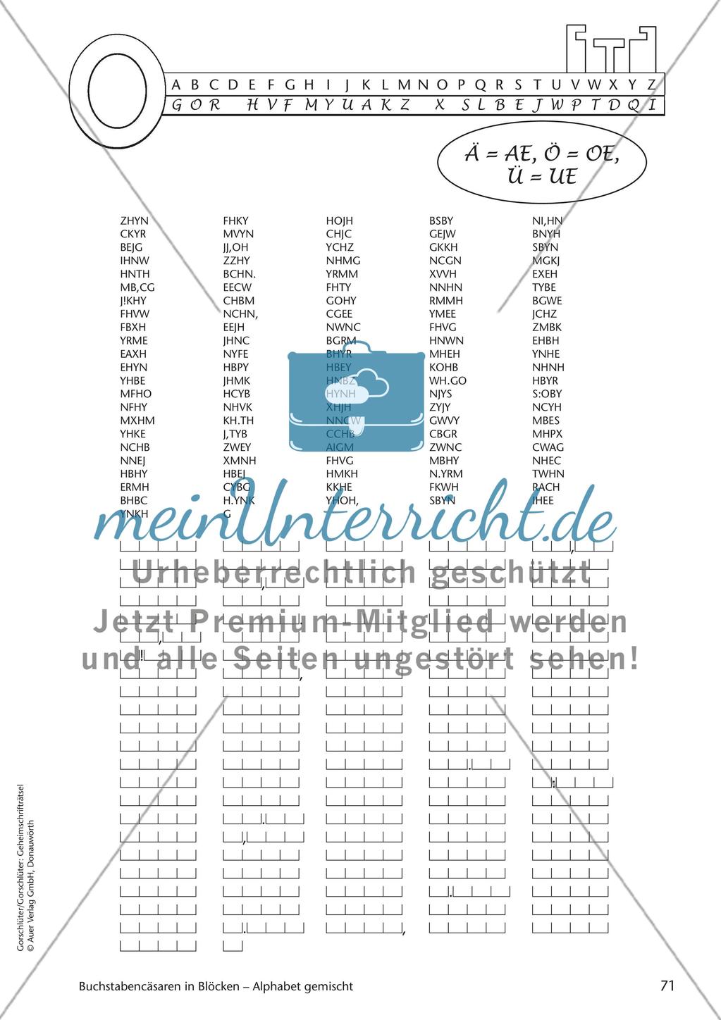 Geheimschrift in Blöcken Alphabet gemischt: Übungen Preview 5