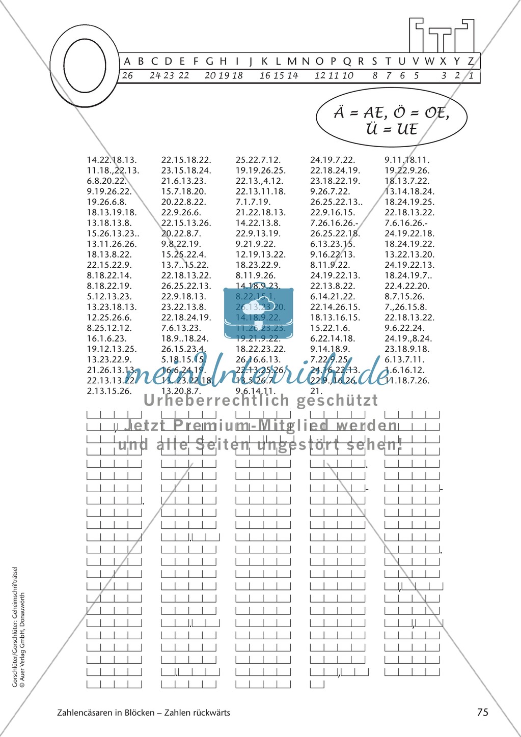 Geheimschrift in Blöcken Zahlen rückwärts: Übungen Preview 3