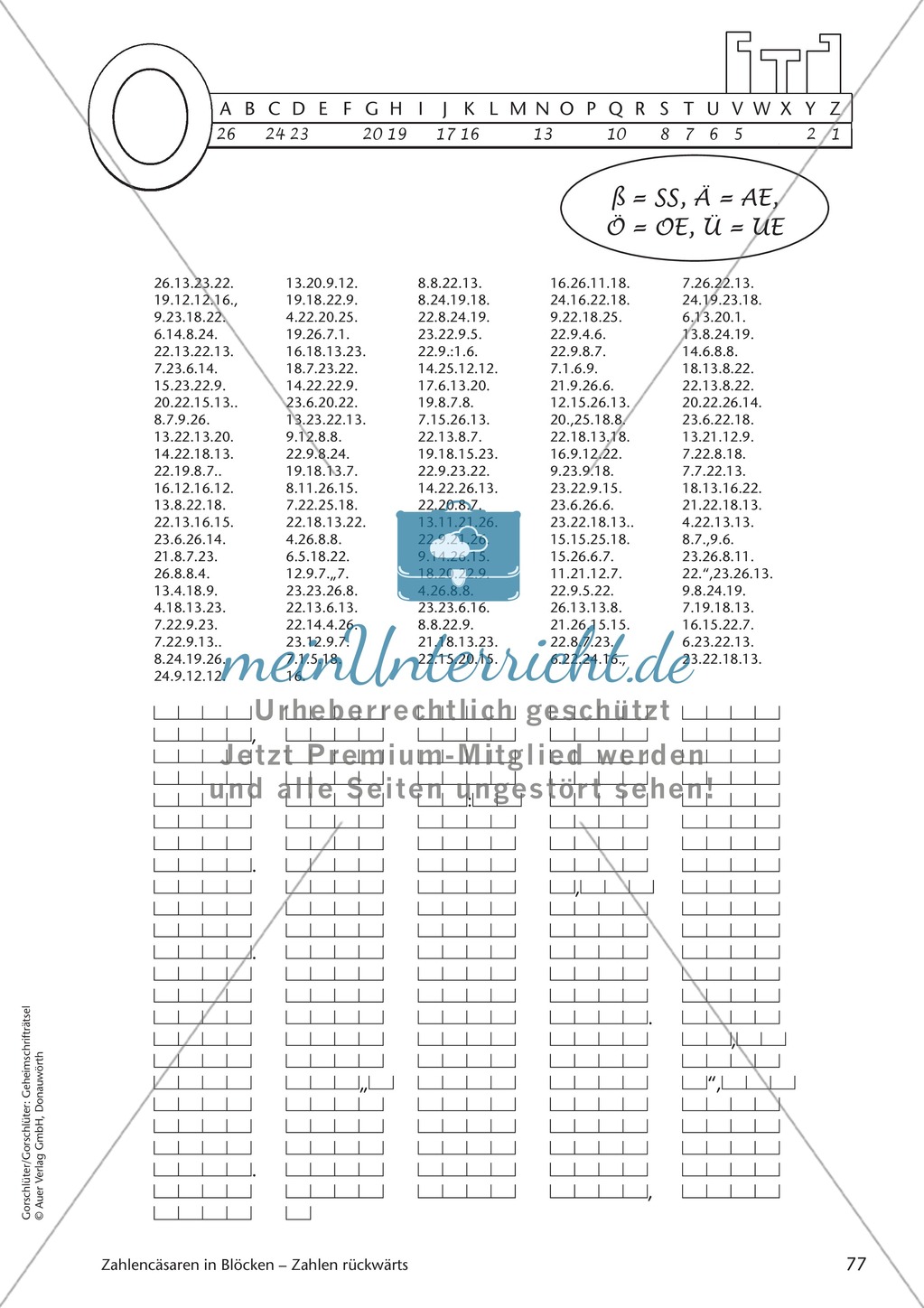Geheimschrift in Blöcken Zahlen rückwärts: Übungen Preview 5